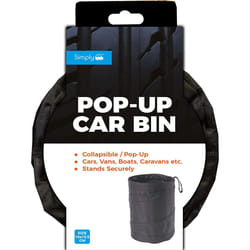 Simply POP01 Pop-up Car Bin Medium Sized Collapsible Foldable Waste Basket hung to a seat using the strap H19cm x W15.5cm Strong bottom Velcro