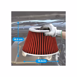 SIMPLY AUTO Universal Air Filter Chrome Front Red Mesh 60/65/70/75mm Pipe Engine