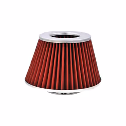 SIMPLY AUTO Universal Air Filter Chrome Front Red Mesh 60/65/70/75mm Pipe Engine