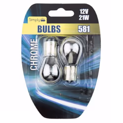 2 x 581 12V PY21W Silver Chrome Indicator Offset Pin Shine Amber Bulbs BAU15S