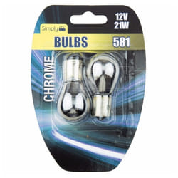 2 x 581 12V PY21W Silver Chrome Indicator Offset Pin Shine Amber Bulbs BAU15S