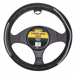 Simply Sports Grip Black & White Steering Wheel Cover Strong Grip Universal Fit