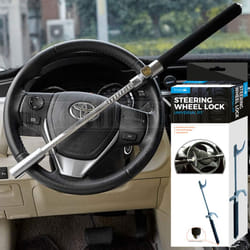 Car Security Heavy Duty Steering Wheel Lock Immobiliser Anti Theft Clamp 3 Keys