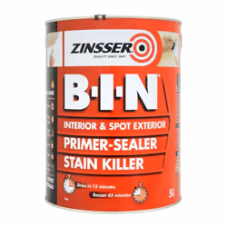 Zinsser B-I-N Primer Sealer Interior Exterior Stain Killer Paint 5l