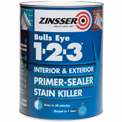 Zinsser Bulls Eye 123 Primer Sealer Stain Block Killer Interior/Exterior 5L