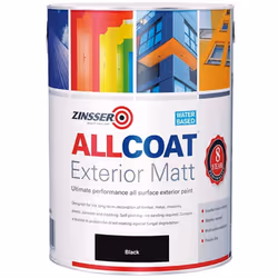Zinsser Allcoat Exterior 15 Year WB Matt Black 1L
