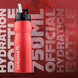 Liverpool FC Water Bottle with Straw - Metal Water Bottle for Football Fans Sports Work School Gym Liverpool Gifts for Men