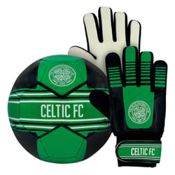 Celtic FC Junior Size 4 Football & Goalkeeper Goalie Gloves Set OFFICIAL Gift - Youths: 10-16yrs