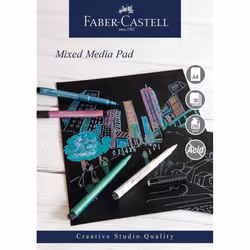 Faber Castell A4 Creative Studio Mixed Media Pad 250gsm  30 Sheets - Black