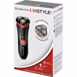 Remington R4 Mens Electric Rotary Shaver (Dry Shave, Cordless, 40min usage, 16hr charge, Pivoting neck, Pop up detail trimmer, 3 Day Stubble
