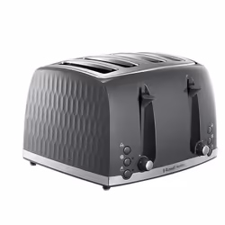 Russell Hobbs Honeycomb, 4 slice(s), Grey, Plastic, Stainless steel, Buttons, Rotary
