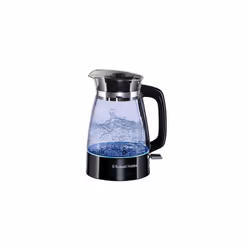 Russell Hobbs Carafe Style 1.7L Cordless Electric Glass Kettle with black handle, lid & base and blue internal illumination ( ...