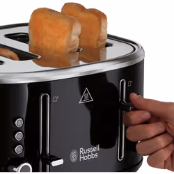 Russell Hobbs Stylevia Black 4 Slice Toaster - Wide Slot Toaster 26292