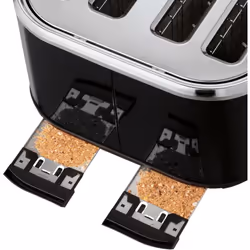 Russell Hobbs Stylevia Black 4 Slice Toaster - Wide Slot Toaster 26292