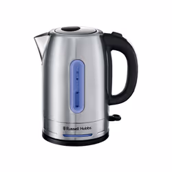 Russell Hobbs Quiet, 1.7 L, 2400 W, Stainless steel, Stainless steel, Water level indicator