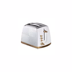 26391 Groove 2 Slice Toaster, Tactile 3D Design Bread Toaster with Frozen, Cancel and Reheat Settings, 850 Watts, White