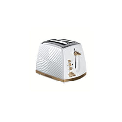 26391 Groove 2 Slice Toaster, Tactile 3D Design Bread Toaster with Frozen, Cancel and Reheat Settings, 850 Watts, White