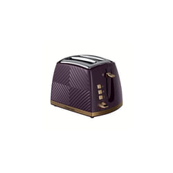 26393 Groove 2 Slice Toaster, Tactile 3D Design Bread Toaster with Frozen, Cancel and Reheat Settings, 850 Watts, Mulberry