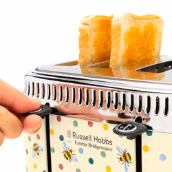 Emma Bridgewater Bumble Bee & Polka Dot 4 Slice Toaster (Countdown gauge shows time remaining, Independent & Wide Slots, Lift & look feature, 6