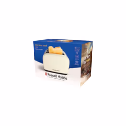Russell Hobbs 2 Slice Lift & Look Toaster (Longer slots, 6 Browning levels, Defrost/Reheat/, 1670W, Cream & Stainless Steel Gloss finish) 26551