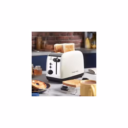 Russell Hobbs 2 Slice Lift & Look Toaster (Longer slots, 6 Browning levels, Defrost/Reheat/, 1670W, Cream & Stainless Steel Gloss finish) 26551
