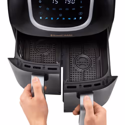 Russell Hobbs SatisFry Air Dual Basket Double 8.5 L Stand-alone 1800 W Hot air fryer Black, Stainless steel