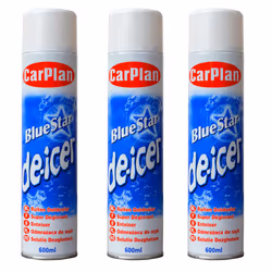 3 X CarPlan Blue Star De-Icer Aerosol 600ml Winter Car Windscreen Protect