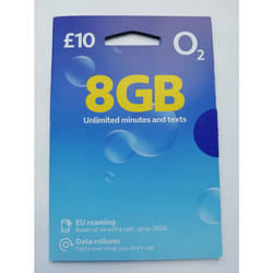 O2 Pay As You Go sim Â£10/month no credit included