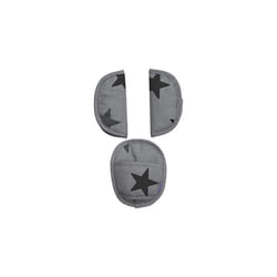 Car Seat Belt Pads, Harness Pads for Baby's Protection, Universal Size Suitable for 3- and 5-Point Belt System, 3-Piece Set, Group 0+ yrs, Grey Stars