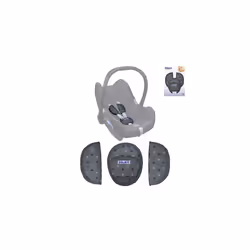 Car Seat Belt Pads, Harness Pads for Baby's Protection, Universal Size Suitable for 3- and 5-Point Belt System, 3-Piece Set, Group 0+ yrs, Grey Stars