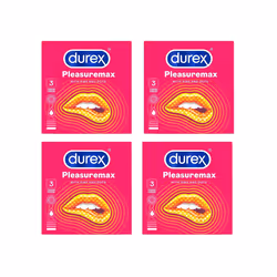12 Durex Pleasuremax Condoms With Ribs & Dots