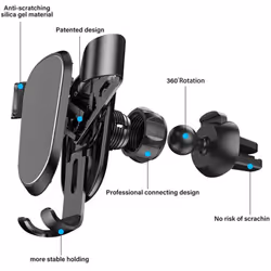 Car Phone Holder ROCK Mobile Phone Holder for Car Holder Phone Stand Bracket Gravity Support in Car - black