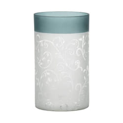 Yankee Candle Teal Vine Frosted Glass Jar Holder