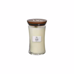Woodwick Large Hourglass Scented Candle | White Teak | with Crackling Wick | Burn Time: Up to 130 Hours, White Teak