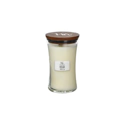 Woodwick Large Hourglass Scented Candle | White Teak | with Crackling Wick | Burn Time: Up to 130 Hours, White Teak