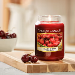 Scented Candle | Black Cherry Large Jar Candle | Long Burning Candles: up to 150 Hours