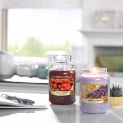 Scented Candle | Black Cherry Large Jar Candle | Long Burning Candles: up to 150 Hours