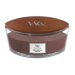 WoodWick Stone Washed Suede wax candle Round Amber, Musk, Patchouli, Vanilla Brown 1 pc(s)
