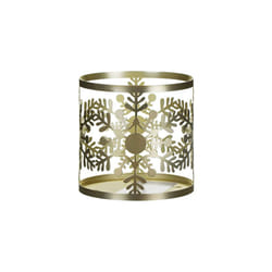 Snowflake Frost Candle Holder, Metal, Gold, 11 cm - YANK6