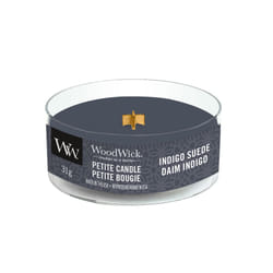 WoodWick Indigo Suede Petite wax candle Round Navy 1 pc(s)