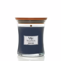 WoodWick Indigo Suede, Round, Blue, Amber, Cypress, Patchouli, 1 pc(s)