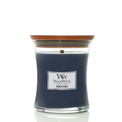 WoodWick Indigo Suede wax candle Round Amber, Cypress, Patchouli Blue 1 pc(s)