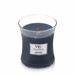 WoodWick Indigo Suede wax candle Round Amber, Cypress, Patchouli Blue 1 pc(s)