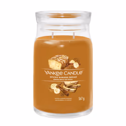 Yankee Candle Spiced Banana Bread, Round, Orange, Apple, Banana, Cinnamon, Clove, Coconut, Ginger, Malt, Nutmeg, Pumpkin, Van ...