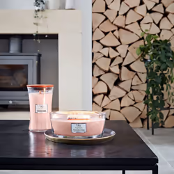 Ellipse Scented Candle with Crackling Wick | Pressed Blooms & Patchouli | Up to 50 Hours Burn Time 1632429E