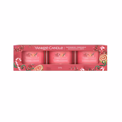 Yankee Candle Peppermint Pinwheels, Round, Red, 10 h, 3 pc(s)