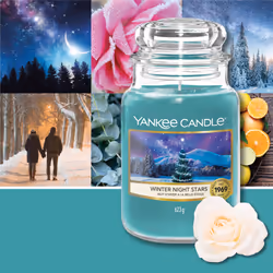 Yankee Candle Winter Night Stars wax candle Round Amber, Musk, White musk Blue 1 pc(s)