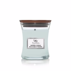 WoodWick Sagewood & Seagrass Mini Jar, Round, Aqua colour, 1 pc(s)