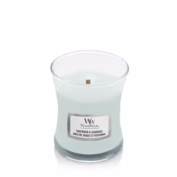 WoodWick Sagewood & Seagrass Mini Jar wax candle Round Aqua colour 1 pc(s)