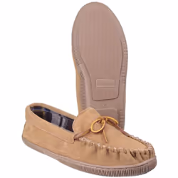 Cotswold Alberta Slip On Moccasin Slipper Beige